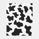 可愛い白黒の牛プリントファーム動物子供部屋 フリースブランケット (正面)