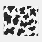 可愛い白黒の牛プリントファーム動物子供部屋 フリースブランケット (正面(横))