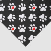 可愛い白黒の犬の足にハート柄 薄葉紙 (詳細)