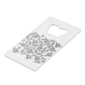 可愛い白黒の花柄 クレジットカード栓抜き (正面アングル)