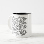 可愛い白黒の花柄 ツートーンマグカップ (正面左)