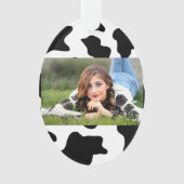 可愛い白黒の農場の乳牛のプリント オーナメント (正面)