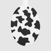 可愛い白黒の農場の乳牛のプリント オーナメント (裏面)