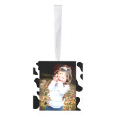 可愛い白黒の農場の乳牛のプリント キューブオーナメント (右)