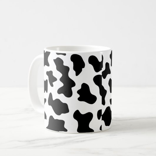 可愛い白黒の農場の乳牛のプリント コーヒーマグカップ (正面左)