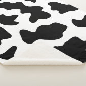 可愛い白黒の農場の乳牛のプリント シェルパブランケット (3/4)
