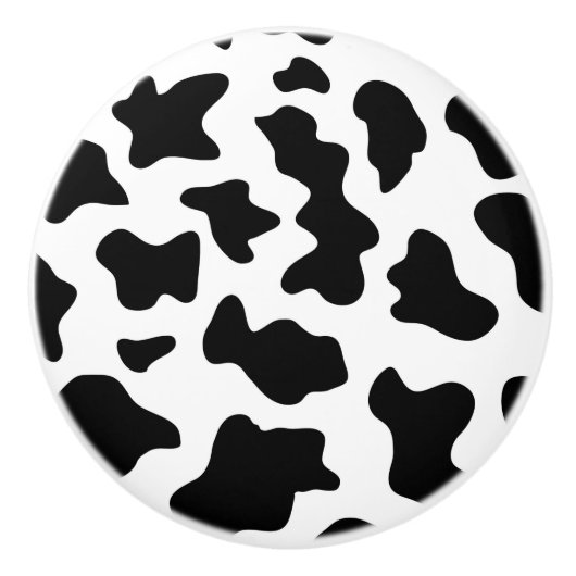可愛い白黒の農場の乳牛のプリント セラミックノブ (正面)