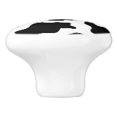 可愛い白黒の農場の乳牛のプリント セラミックノブ (側面)