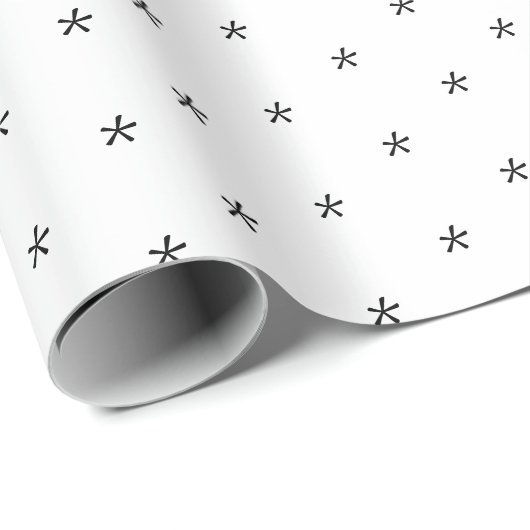 可愛い白黒の雪片パターンホリデー ラッピングペーパー (ロールコーナー)