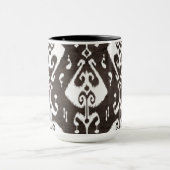 可愛い白黒イカットの部族柄 マグカップ (中央)