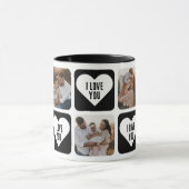可愛い白黒カスタム写真大好きマグカップ マグカップ (中央)