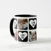 可愛い白黒カスタム写真大好きマグカップ マグカップ (正面左)