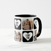 可愛い白黒カスタム写真大好きマグカップ マグカップ (正面右)