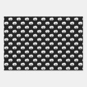 可愛い白黒カボチャのハロウィンパターン ラッピングペーパーシート (正面3)