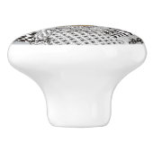 可愛い白黒コッカースパニエル犬ドッグドアノブ セラミックノブ (側面)