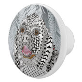 可愛い白黒コッカースパニエル犬ドッグドアノブ セラミックノブ (右)