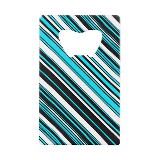可愛い白黒ストライプアクアCase-Mate iPhone cas クレジットカード栓抜き (正面)