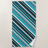 可愛い白黒ストライプアクアCase-Mate iPhone cas ビーチタオル (正面)