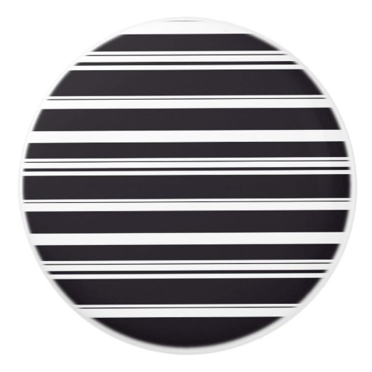 可愛い白黒ストライプ セラミックノブ (正面)
