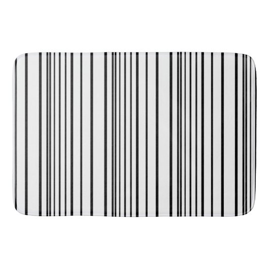 可愛い白黒ストライプ バスマット (正面)