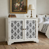 可愛い白黒ダマスク花柄 薄葉紙