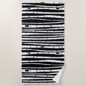 可愛い白黒ツリーパターンマウスパッド ビーチタオル (正面)