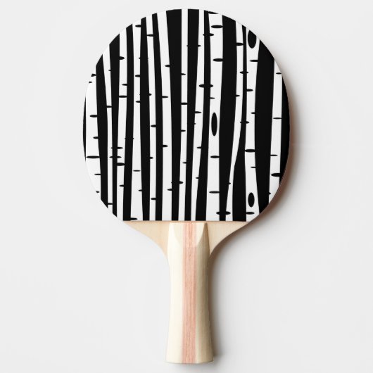 可愛い白黒ツリーパターンマウスパッド 卓球ラケット (正面)
