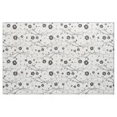 可愛い白黒デリケートな花の柄 ファブリック (ヤード)