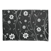 可愛い白黒デリケートな花の柄 枕カバー (正面)
