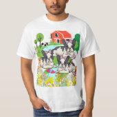 可愛い白黒ドッグお洒落デザイン Tシャツ (正面)