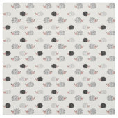 可愛い白黒ハリネズミ柄 ファブリック (見本)