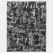 可愛い白黒パターン(の模様が)ある フリースブランケット (正面)