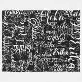 可愛い白黒パターン(の模様が)ある フリースブランケット (正面(横))