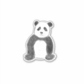 可愛い白黒パンダのスケッチ シール (正面)