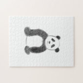 可愛い白黒パンダのスケッチ ジグソーパズル (横)