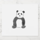 可愛い白黒パンダのスケッチ スパークリングワインラベル (シングルラベル)