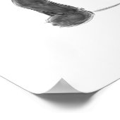 可愛い白黒パンダのスケッチ ポスター (角)