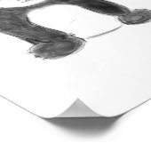 可愛い白黒パンダのスケッチ ポスター (角)