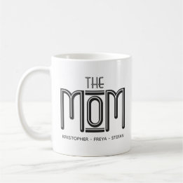 可愛い白黒パーソナライズされたタイプmom mug コーヒーマグカップ