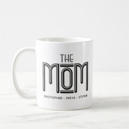 可愛い白黒パーソナライズされたタイプmom mug コーヒーマグカップ
