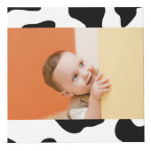 可愛い白黒ファーム動物の牛のプリント写真 フォトキューブ (正面)