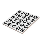 可愛い白黒ペットドッグポーパターン タイル (側面)