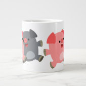 可愛い白黒マンガ豚ジャンボマグ ジャンボコーヒーマグカップ (正面)