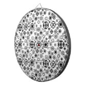 可愛い白黒唐草模様 ダーツボード (正面右)