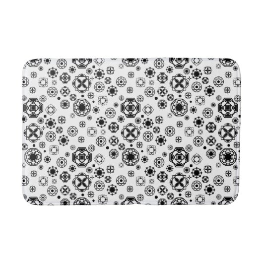 可愛い白黒唐草模様 バスマット (正面)