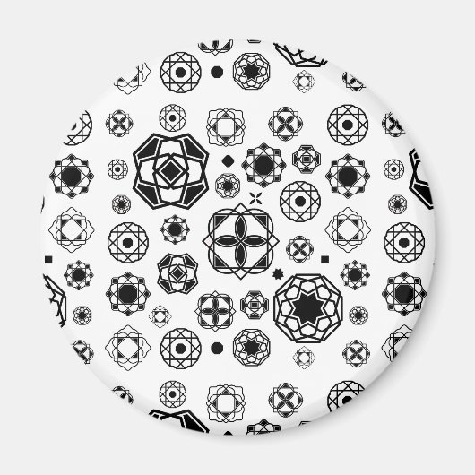 可愛い白黒唐草模様 マグネット (正面)