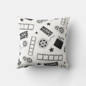 可愛い白黒映画タイル模様デカール クッション (裏面)
