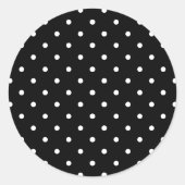 可愛い白黒水玉模様柄シック ラウンドシール (正面)