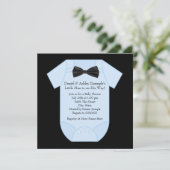 可愛い白黒男の赤ちゃんシャワー 招待状 (スタンド正面)