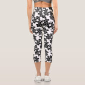 可愛い白黒16進データパターン首タイ カプリレギンス (裏面)